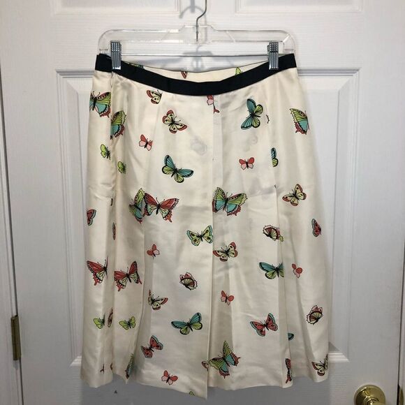 Grace Elements silk butterfly pleated skirt size 8 - Picture 6 of 8